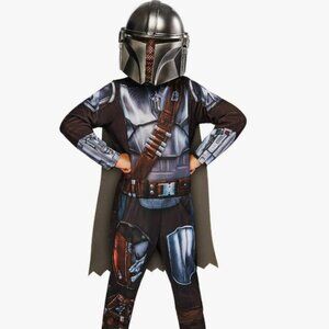 Rubies Star Wars Kid's Mandalorian Halloween Jumpsuit Costume Silver/Brown Multi